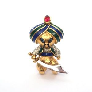 SOLD Vintage Florenza Brooch Pirate Genie Pin